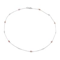2.10 Ct. Pink Sapphire and White Sapphire Accent Stones Necklace, 18K White Gold Image