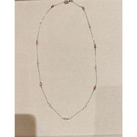 2.10 Ct. Pink Sapphire and White Sapphire Accent Stones Necklace, 18K White Gold Life Style