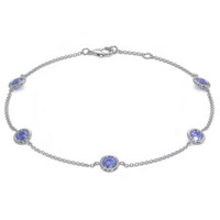 1.65 Ct.Tw. Blue Sapphire Bezel Bracelet, 14K White Gold Video
