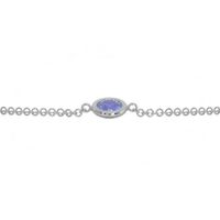 1.65 Ct.Tw.Total Carat Weight Sapphire Bezel Bracelet, 14K White Gold Image