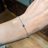 1.65&nbsp;Ct.Tw.Total Carat Weight Blue Sapphire Bezel Bracelet, 14K White Gold Life Style