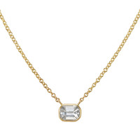 0.85 Ct. White Sapphire Bezel Necklace, 14K Yellow Gold Video