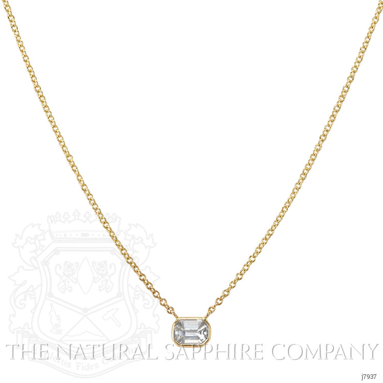0.85 Ct. White Sapphire Bezel Necklace, 14K Yellow Gold