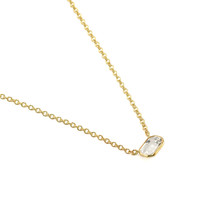0.85 Ct. White Sapphire Bezel Necklace, 14K Yellow Gold Image