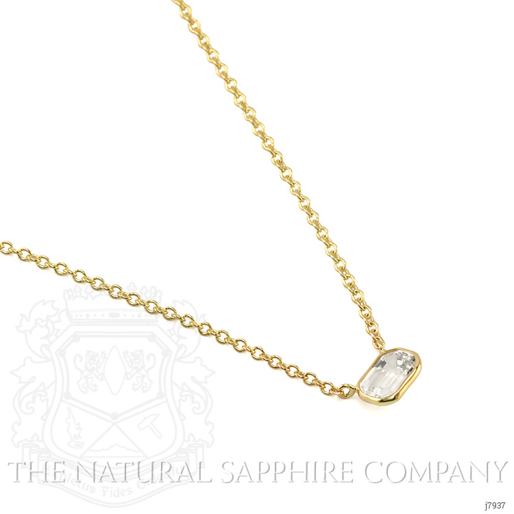0.85 Ct. White Sapphire Bezel Necklace, 14K Yellow Gold