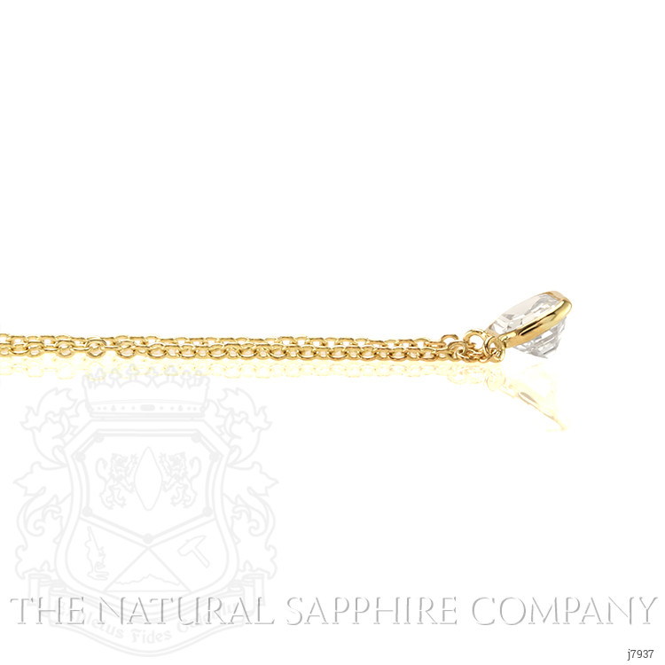 0.85 Ct. White Sapphire Bezel Necklace, 14K Yellow Gold
