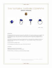 10.13 Ct. Blue Sapphire and Natural Diamond Antique Style Ring, Platinum 950 Appraisal