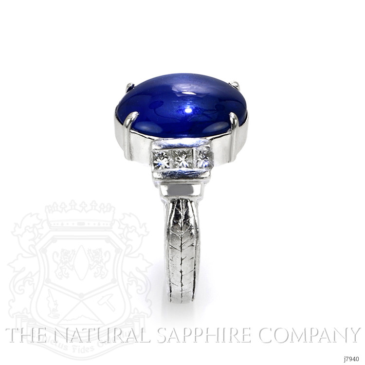 10.13 Ct. Blue Sapphire and Natural Diamond Antique Style Ring, Platinum 950