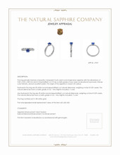 0.60 Ct. Sapphire Natural Diamond Pave Ring, 18K White Gold Appraisal