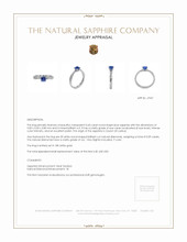 0.60 Ct. Blue Sapphire and Natural Diamond Pave Ring, 18K White Gold Appraisal