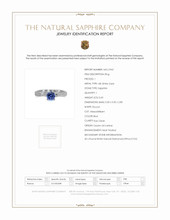 0.60 Ct. Blue Sapphire and Natural Diamond Pave Ring, 18K White Gold Scan Report