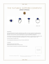 4.74 Ct. Blue Sapphire and Natural Diamond Three Stone Ring, Platinum 950 Appraisal