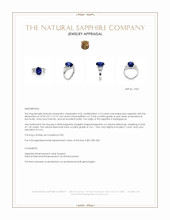 4.74 Ct. Blue Sapphire and Natural Diamond Three Stone Ring, Platinum 950 Appraisal