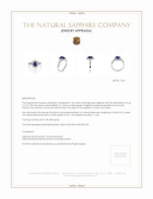 1.06 Ct. Blue Sapphire and Natural Diamond Antique Style Ring, 14K White Gold Appraisal