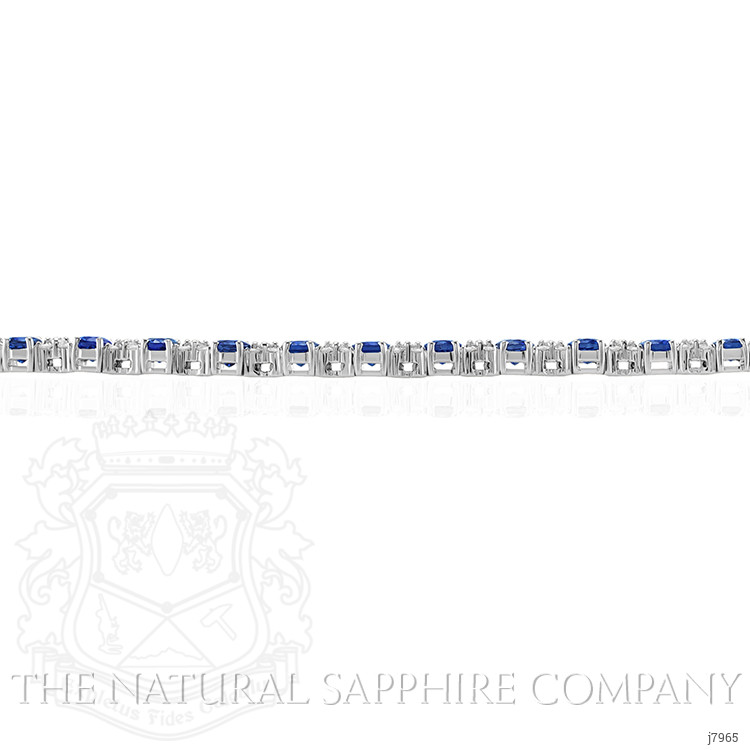 8.24 Ct. Blue Sapphire and Natural Diamond Accent Stones Necklace, 18K White Gold
