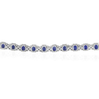 8.24 Ct. Sapphire Natural Diamond Accent Stones Necklace, 18K White Gold Image