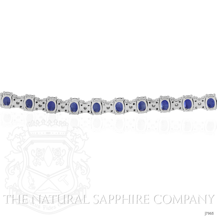 8.24 Ct. Blue Sapphire and Natural Diamond Accent Stones Necklace, 18K White Gold