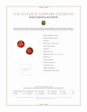 1.85 Ct.Tw.Total Carat Weight Reddish Orange Sapphire Studs Earrings, 14K White Gold Scan Report