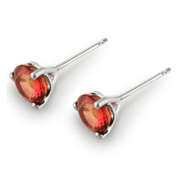 1.85 Ct.Tw. Reddish Orange Sapphire Studs Earrings, 14K White Gold Image