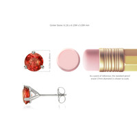 1.85 Ct.Tw. Reddish Orange Sapphire Studs Earrings, 14K White Gold Image