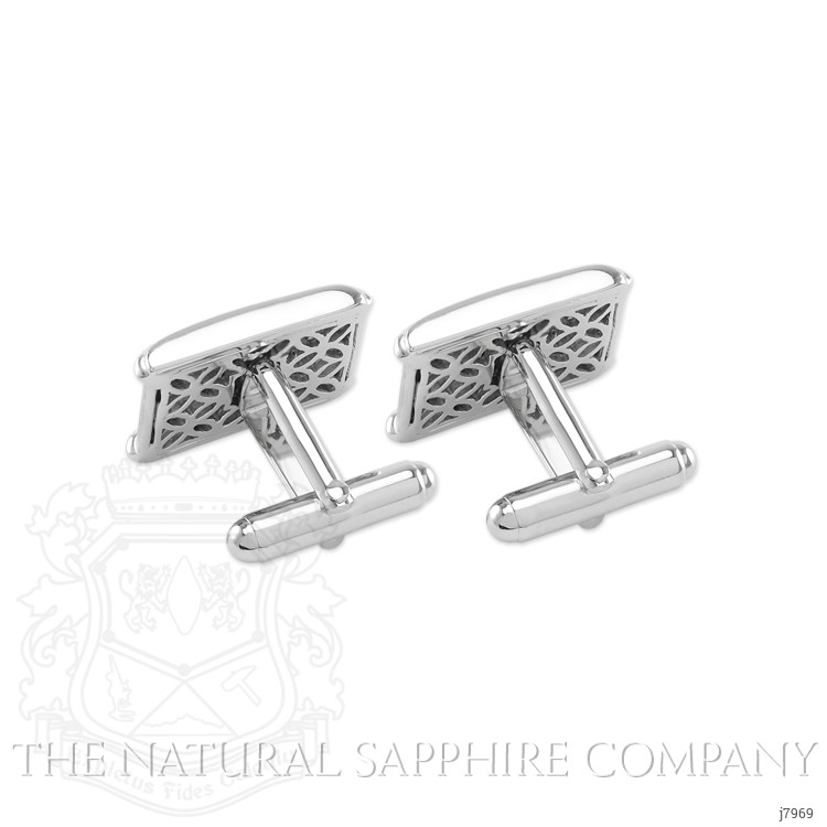 0.20 Ct. Blue Sapphire Solitaire Cufflink, Silver