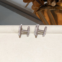 0.20 Ct. Blue Sapphire Solitaire Cufflink, Silver Life Style