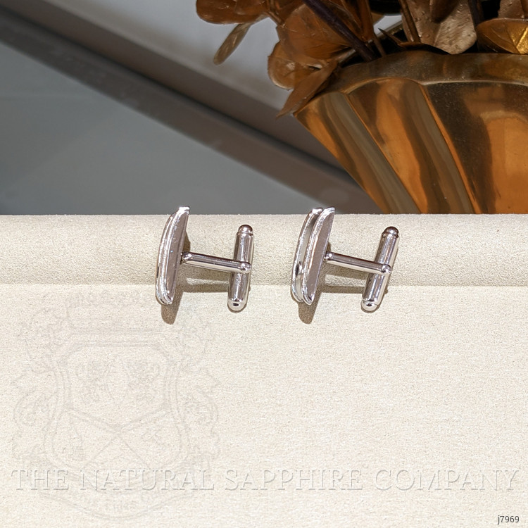 0.20 Ct. Blue Sapphire Solitaire Cufflink, Silver