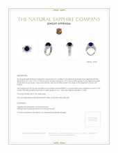 9.24 Ct. Blue Sapphire and Natural Diamond Antique Style Ring, 18K White Gold Appraisal