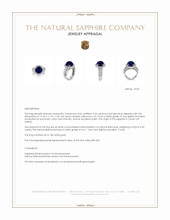 9.24 Ct. Blue Sapphire and Natural Diamond Antique Style Ring, 18K White Gold Appraisal