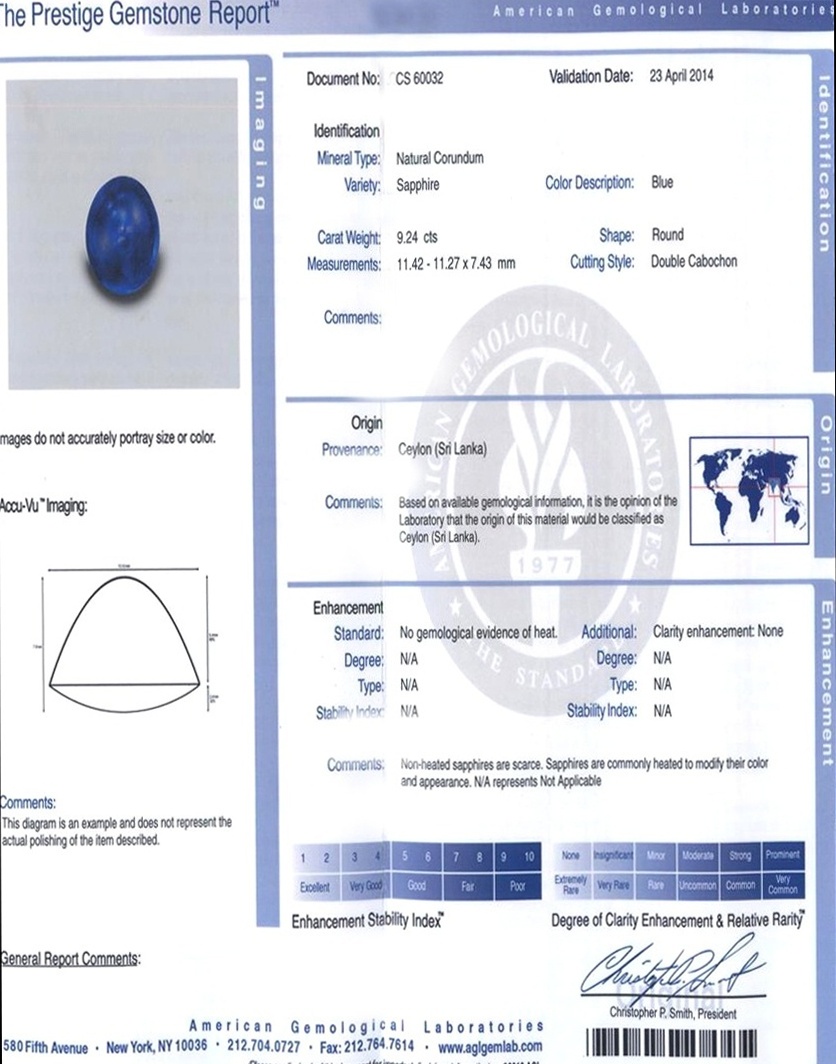 9.24 Ct. Blue Sapphire and Natural Diamond Antique Style Ring, 18K White Gold