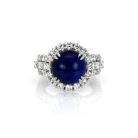 9.24 Ct. Blue Sapphire and Natural Diamond Antique Style Ring, 18K White Gold Video