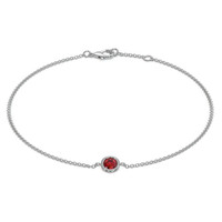 0.45 Ct.Tw. Ruby Bezel Bracelet, 14K White Gold Video