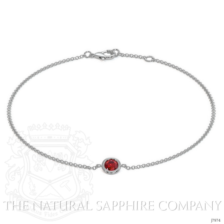 0.45 Ct.Tw. Ruby Bezel Bracelet, 14K White Gold