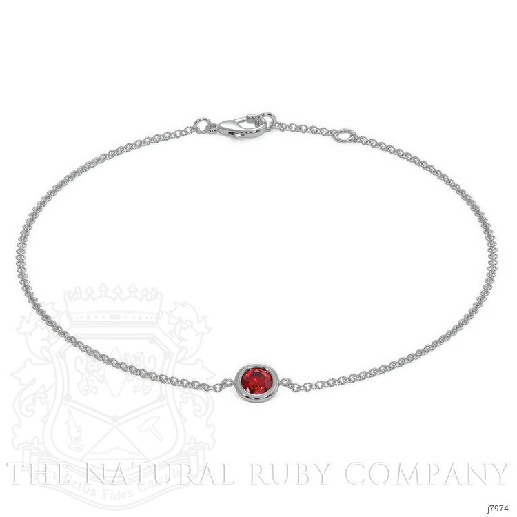 0.45 Ct.Tw. Ruby Bezel Bracelet, 14K White Gold