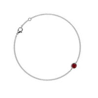 0.45 Ct.Tw. Ruby Bezel Bracelet, 14K White Gold Image