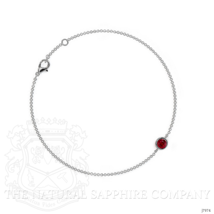 0.45 Ct.Tw. Ruby Bezel Bracelet, 14K White Gold