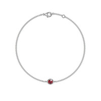 0.45 Ct.Tw. Ruby Bezel Bracelet, 14K White Gold Image