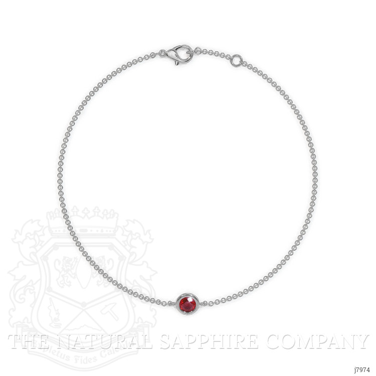 0.45 Ct.Tw. Ruby Bezel Bracelet, 14K White Gold