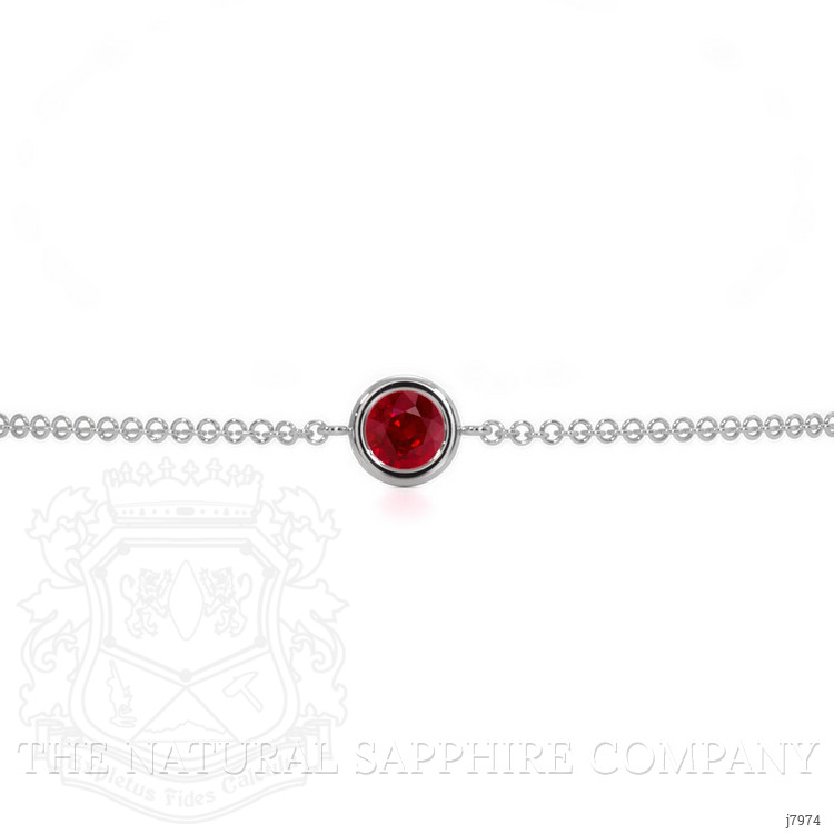 0.45 Ct.Tw. Ruby Bezel Bracelet, 14K White Gold