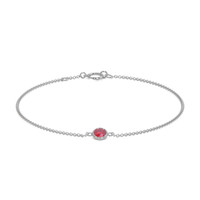 0.45&nbsp;Ct.Tw.Total Carat Weight Ruby Bezel Bracelet, 14K White Gold Image