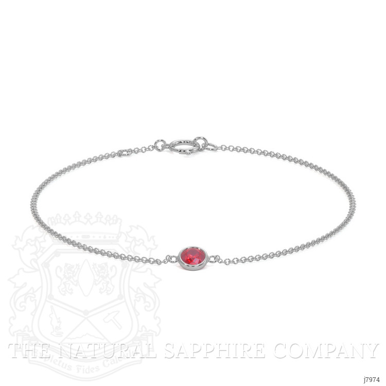0.45 Ct.Tw. Ruby Bezel Bracelet, 14K White Gold