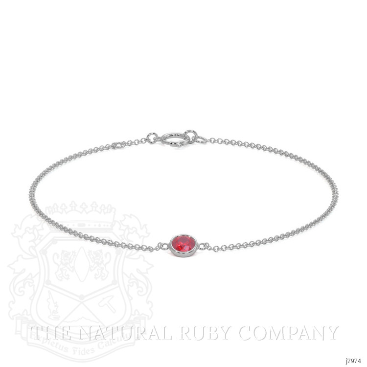 0.45 Ct.Tw. Ruby Bezel Bracelet, 14K White Gold