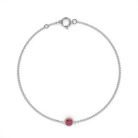 0.45 Ct.Tw.Total Carat Weight Ruby Bezel Bracelet, 14K White Gold Image