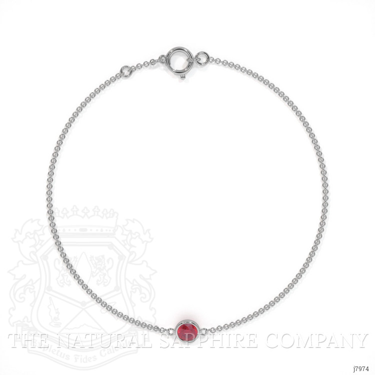 0.45 Ct.Tw. Ruby Bezel Bracelet, 14K White Gold