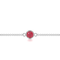 0.45 Ct.Tw.Total Carat Weight Ruby Bezel Bracelet, 14K White Gold Image