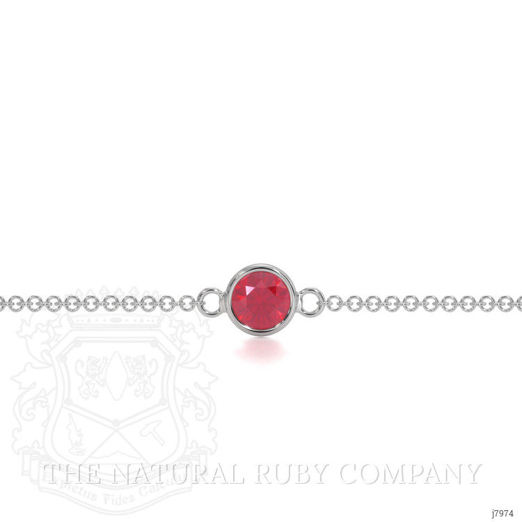 0.45 Ct.Tw. Ruby Bezel Bracelet, 14K White Gold