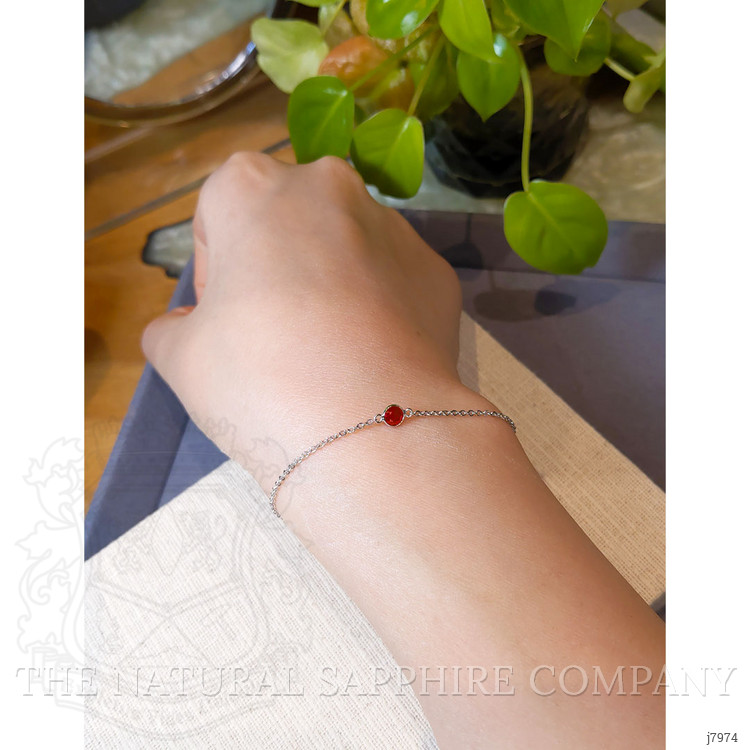 0.45 Ct.Tw. Ruby Bezel Bracelet, 14K White Gold