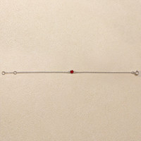 0.45 Ct.Tw.Total Carat Weight Ruby Bezel Bracelet, 14K White Gold Life Style