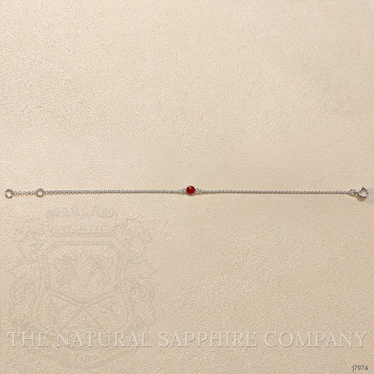 0.45 Ct.Tw. Ruby Bezel Bracelet, 14K White Gold