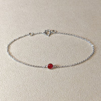 0.45 Ct.Tw.Total Carat Weight Ruby Bezel Bracelet, 14K White Gold Life Style
